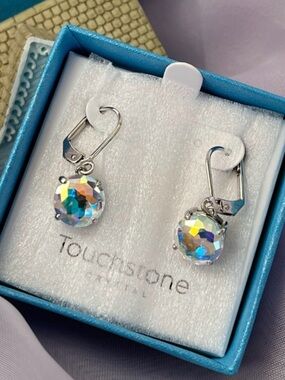 Swarovski TSC Ella Earrings, Crystal Aurore Boreale BNIB with tags